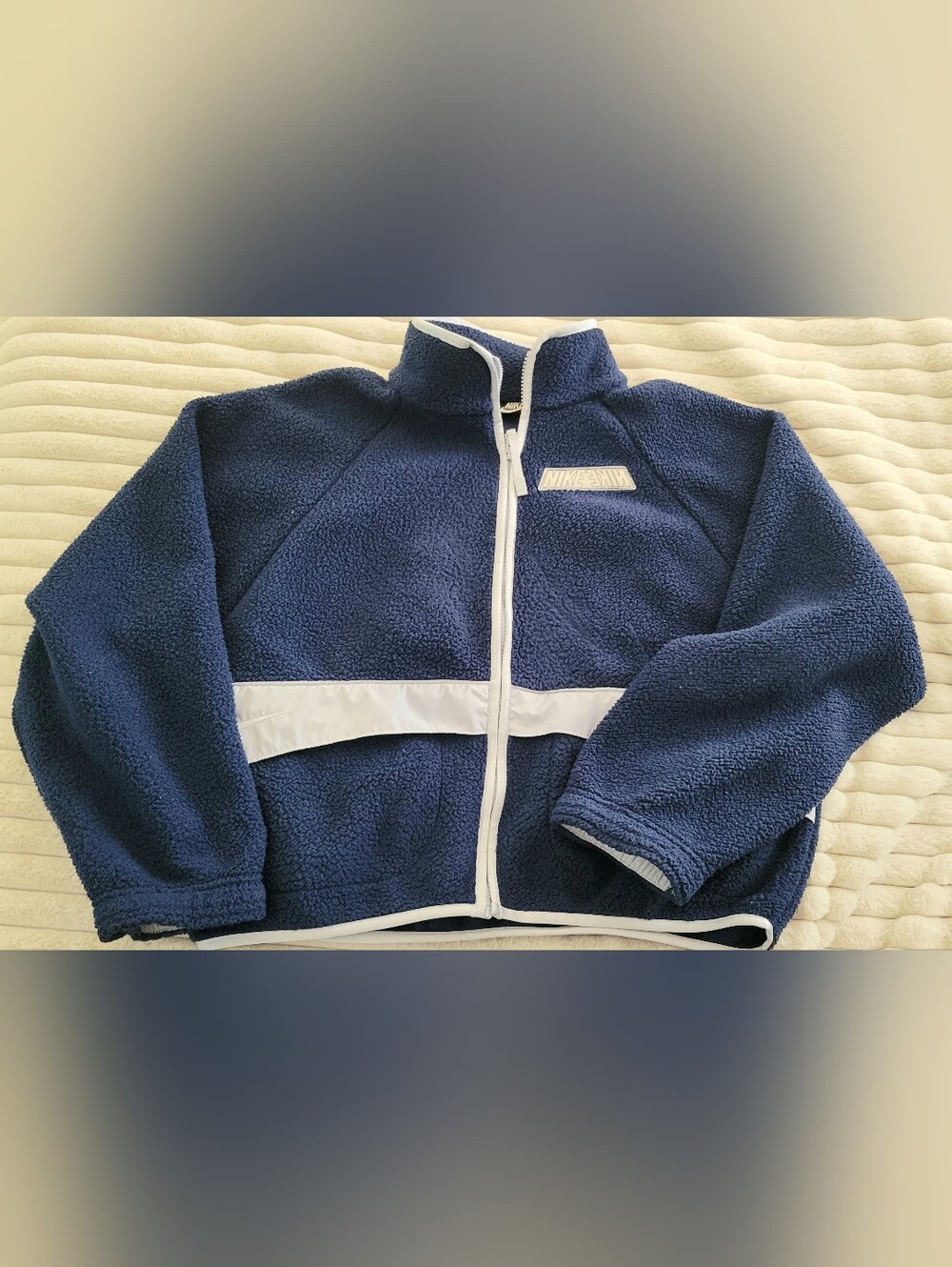 Nike Crop Jacket Teddy Sherpa Fleece Zip Up Size S